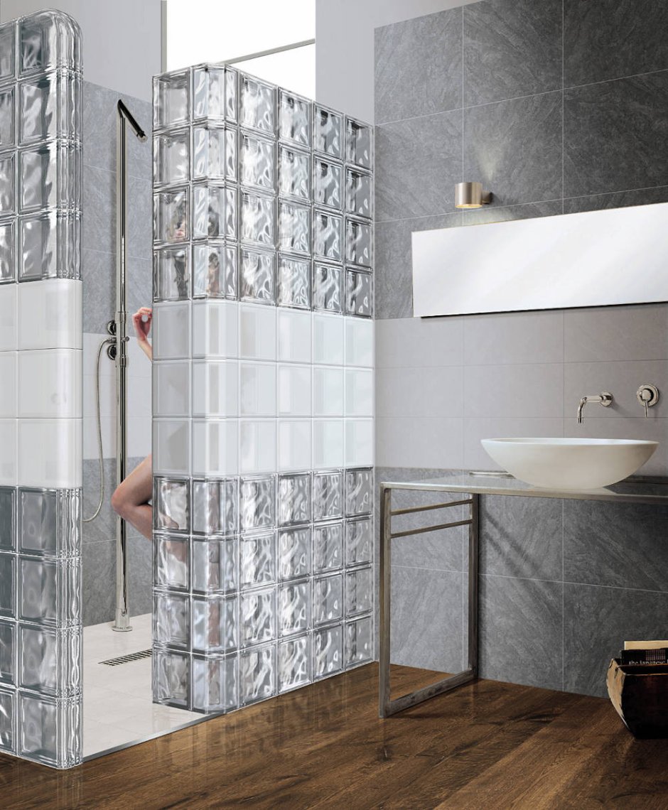 Цветные стеклоблоки в интерьере