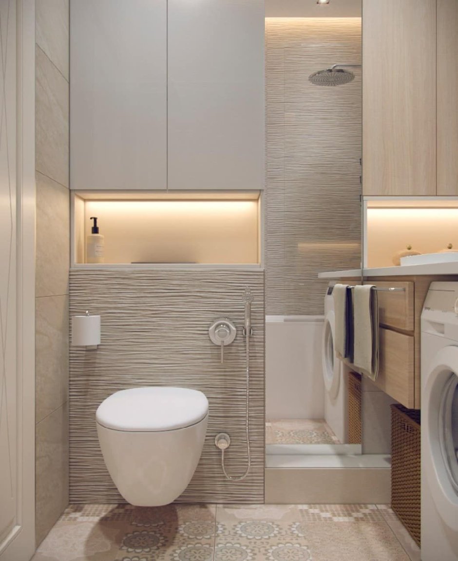 Проект ванной комнаты с туалетом