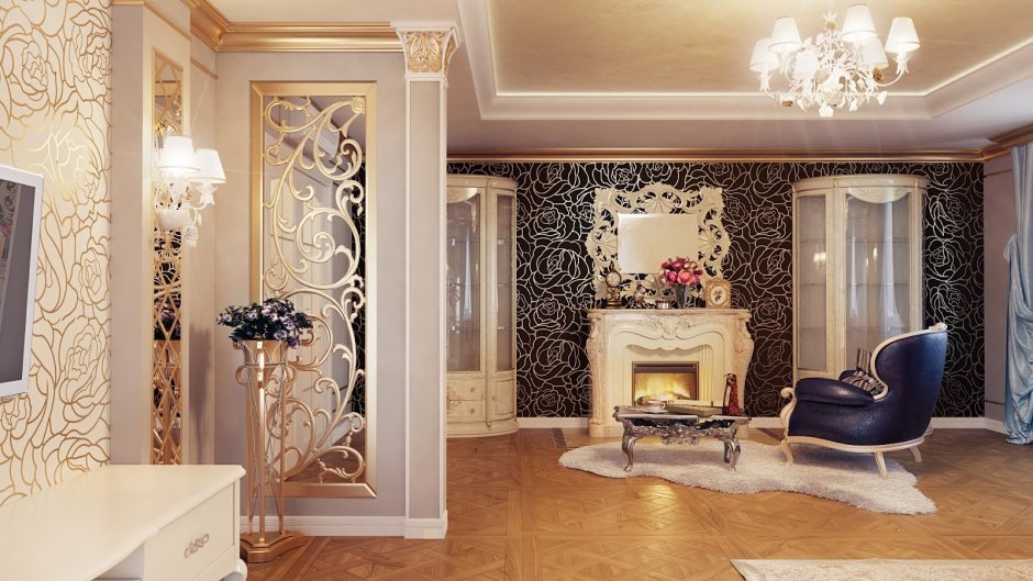 Орнамент Дамаск в интерьере