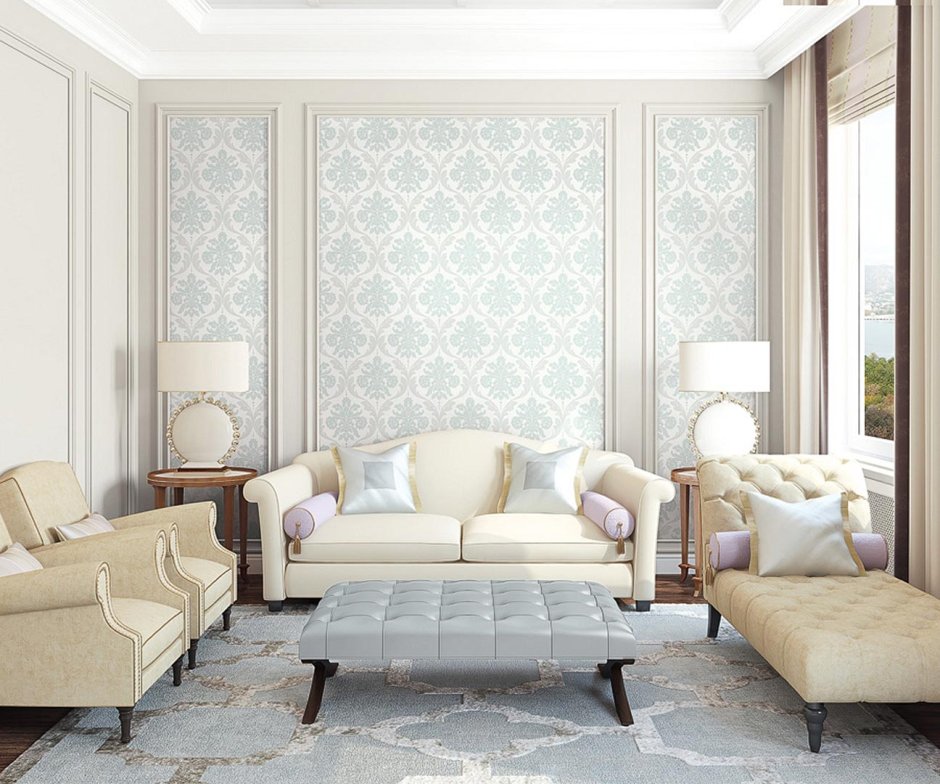 Чёрно-белые обои в комнату