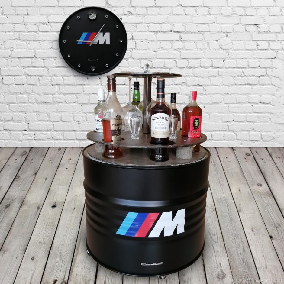 Бар металлическая бочка стиле BMW