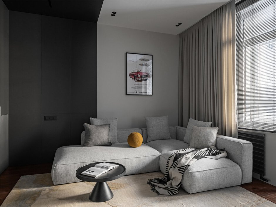 Спальня в серо коричневых тонах