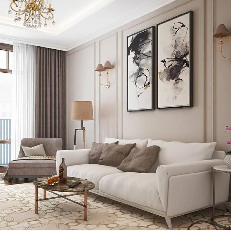 Шоколадный диван в интерьере