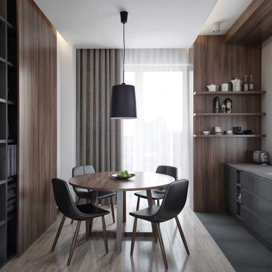 Гостиная в темных тонах