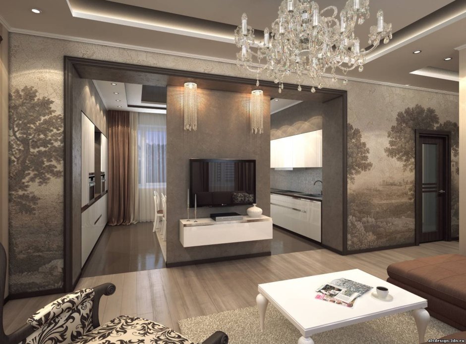 Гостиная в сиреневом стиле