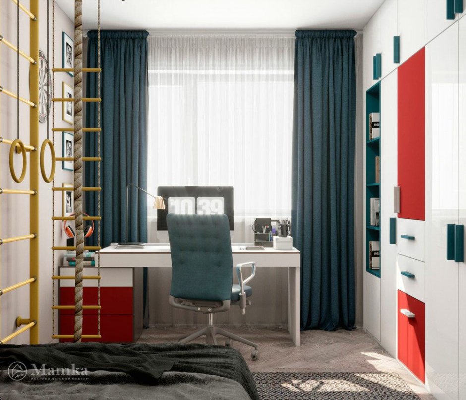 Комната для мальчика со шведской стенкой
