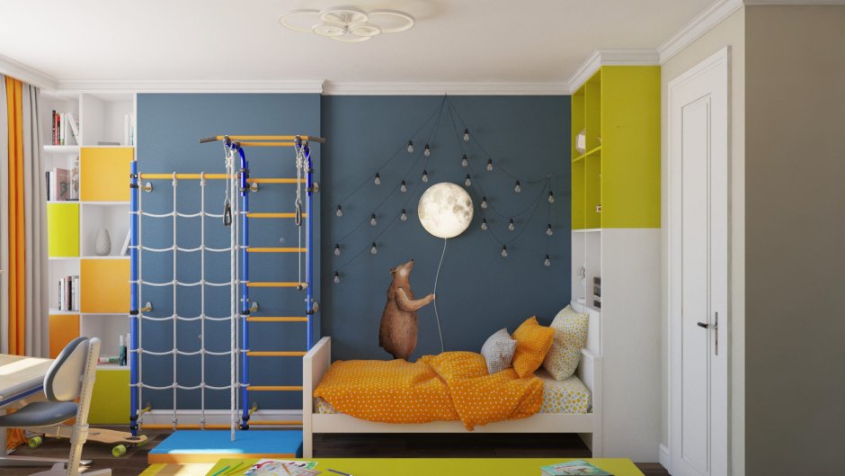 Детская комната со спортивным уголком