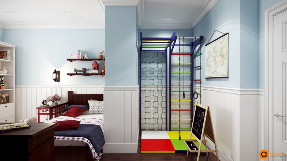 Детская спортивная комната для мальчика