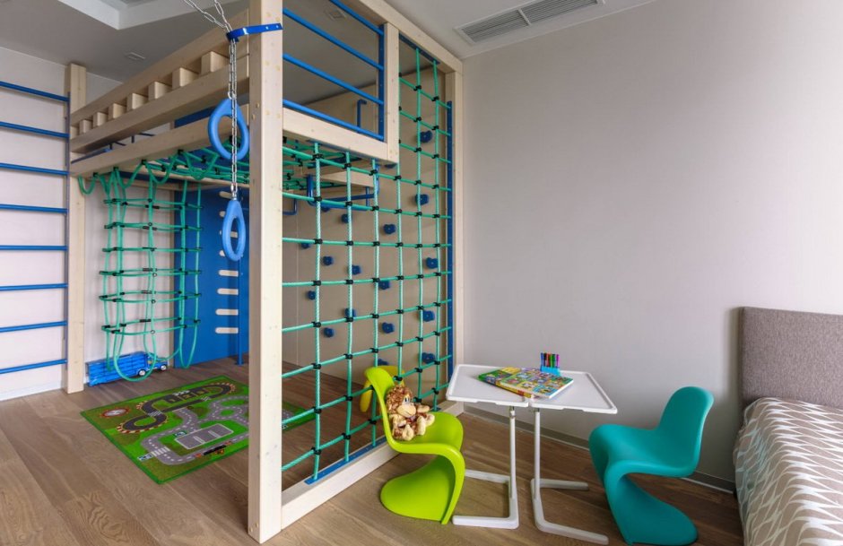 Шведская стенка в интерьере детской