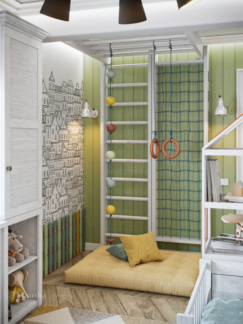 Шведская стенка в интерьере детской