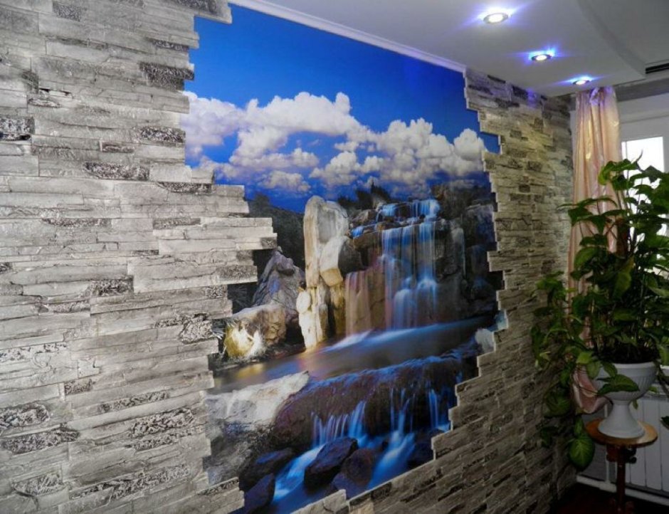 Речная стена в интерьере