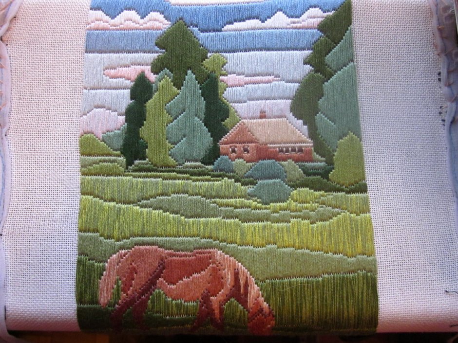 Лонгстич вышивка техника