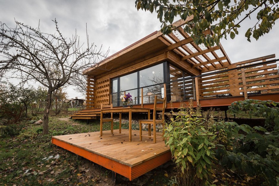 Дача веранда фахверк