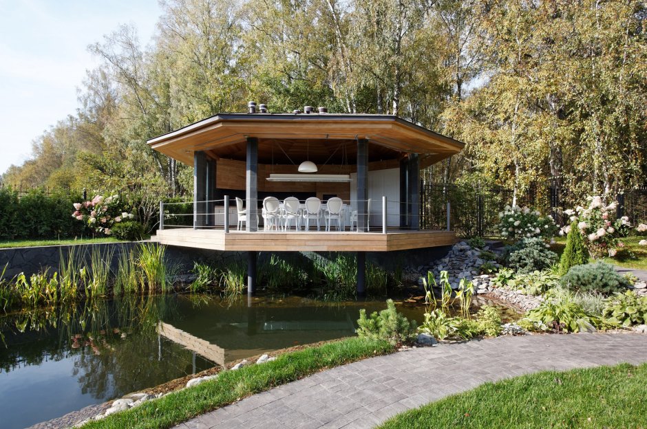 Беседка в стиле Райта