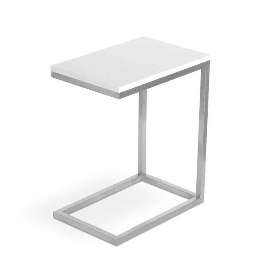ЛИАТОРП придиванный столик, белый, стекло57x40 см