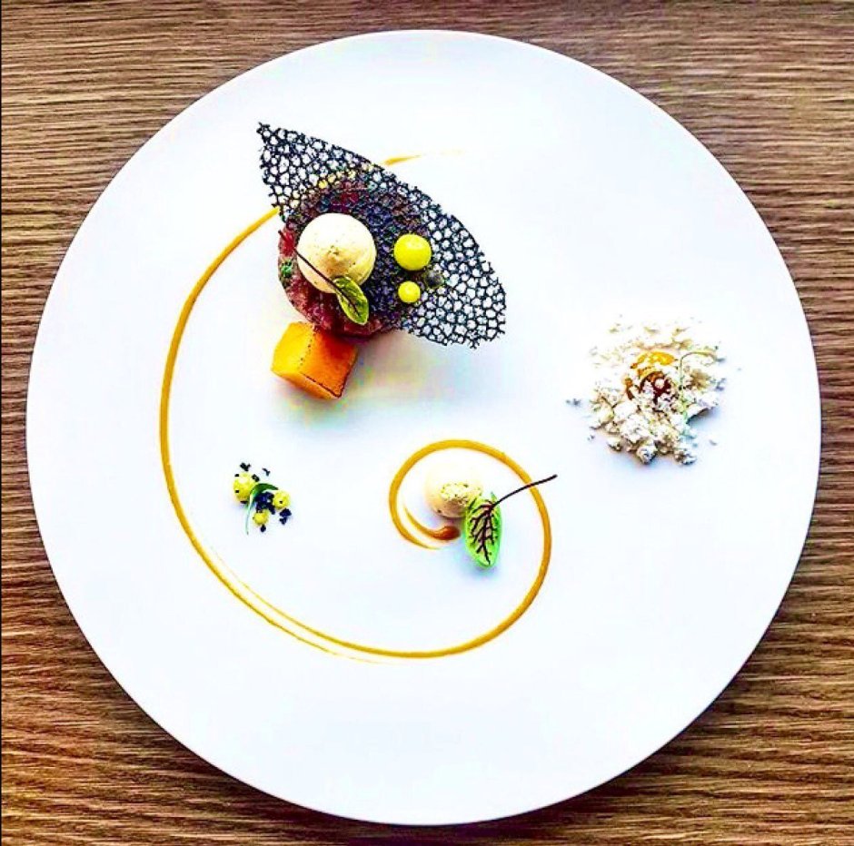 Украшение тарелки для десерта