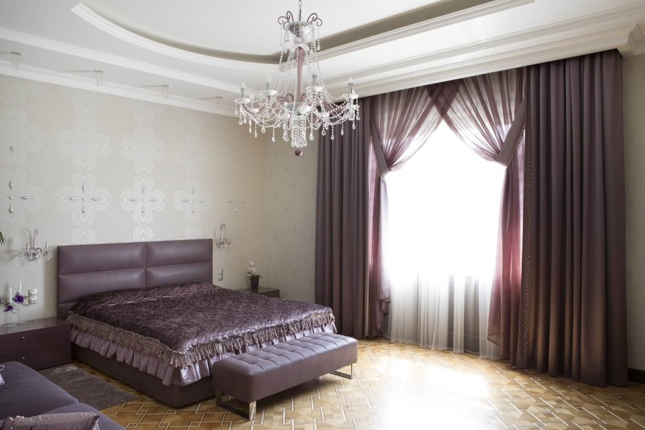 Шторы в спальню в современном стиле