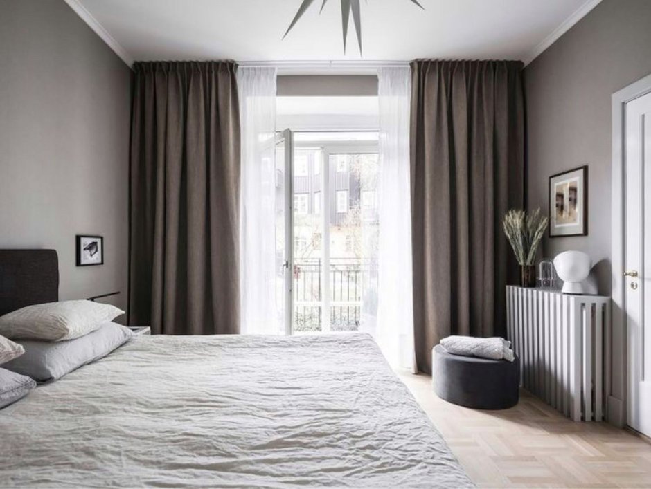 Шторы коричневые