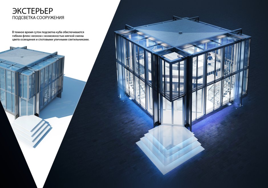 Стеклянный куб архитектура