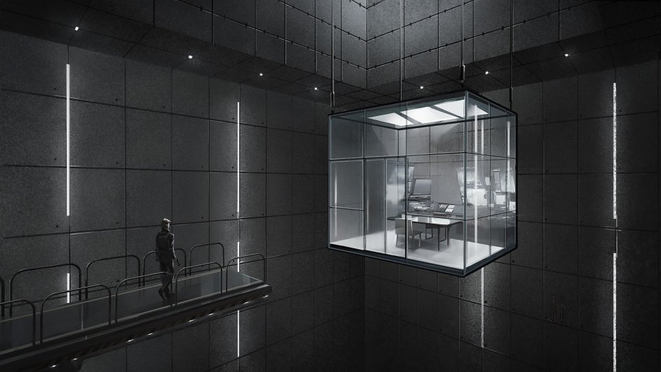 Стеклянный куб комната