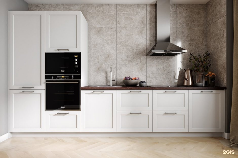 Кухня классика без верхних шкафов