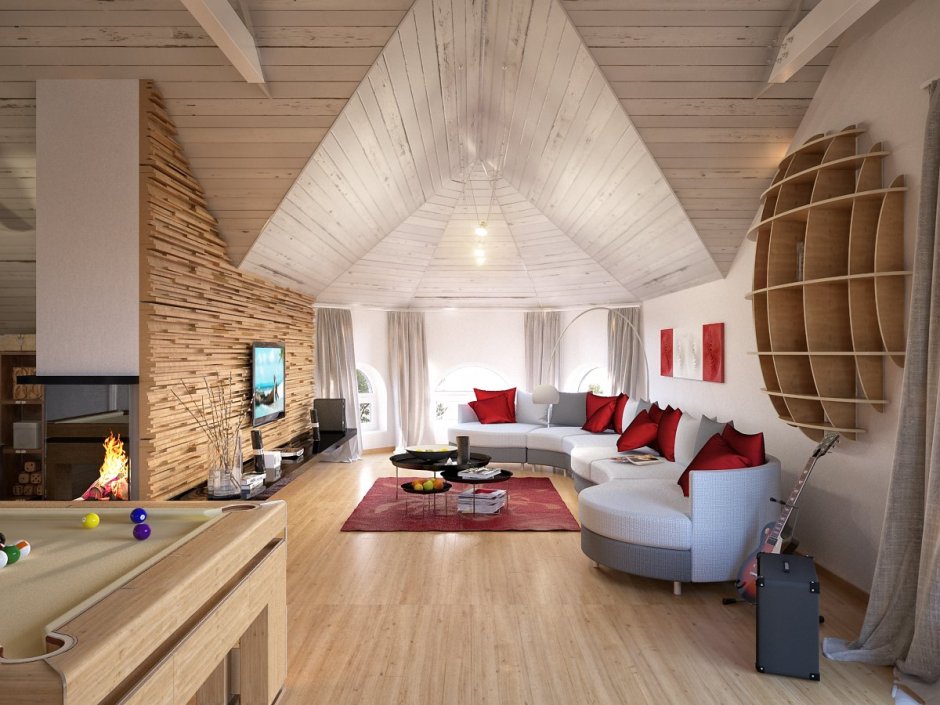 Гостиная на мансарде