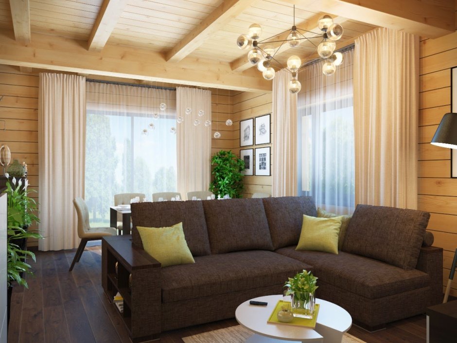 Потолок в деревянном доме