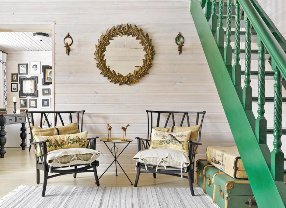 Вагонка в интерьере загородного дома