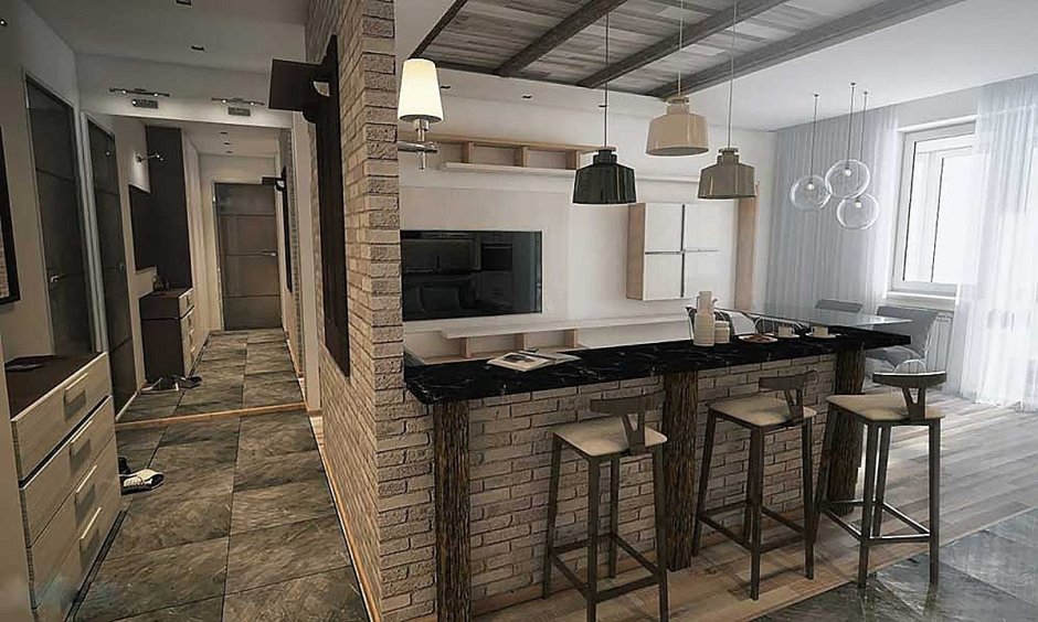 Барная стойка из кирпича