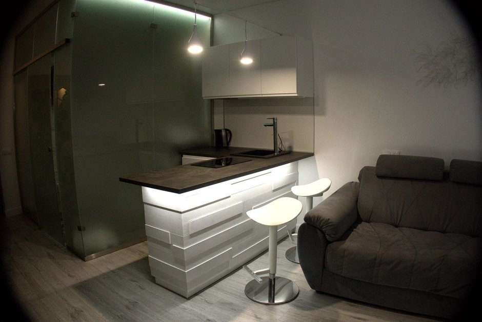 Студия лофт с барной стойкой