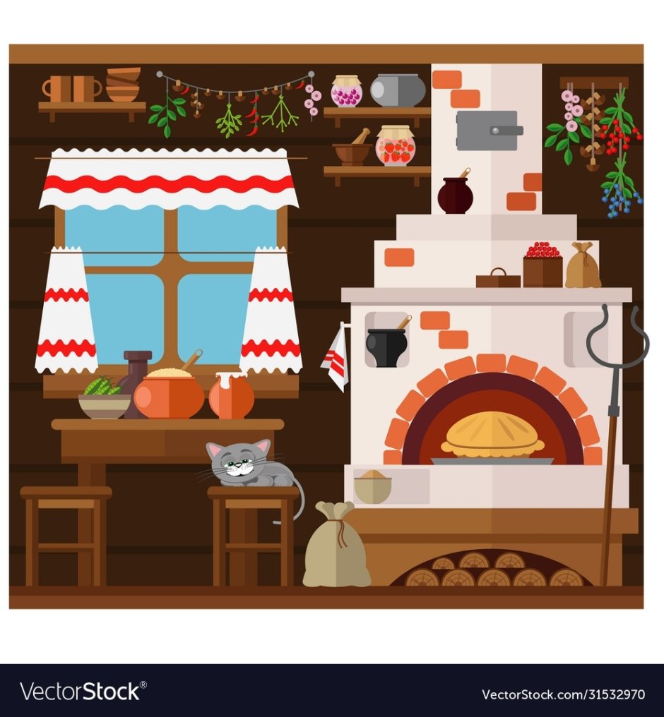 Русская печь вектор
