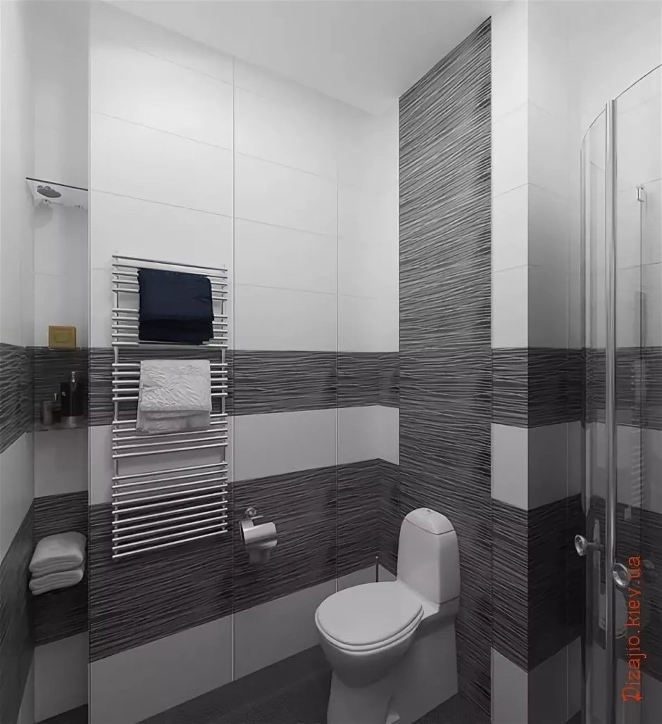 Черно серая хрущевка ванная