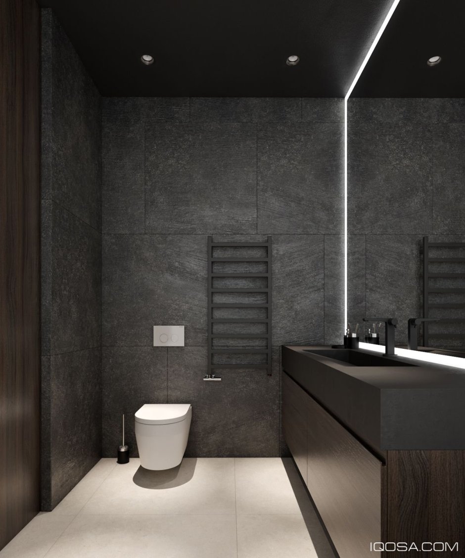 Ванная в темных тонах