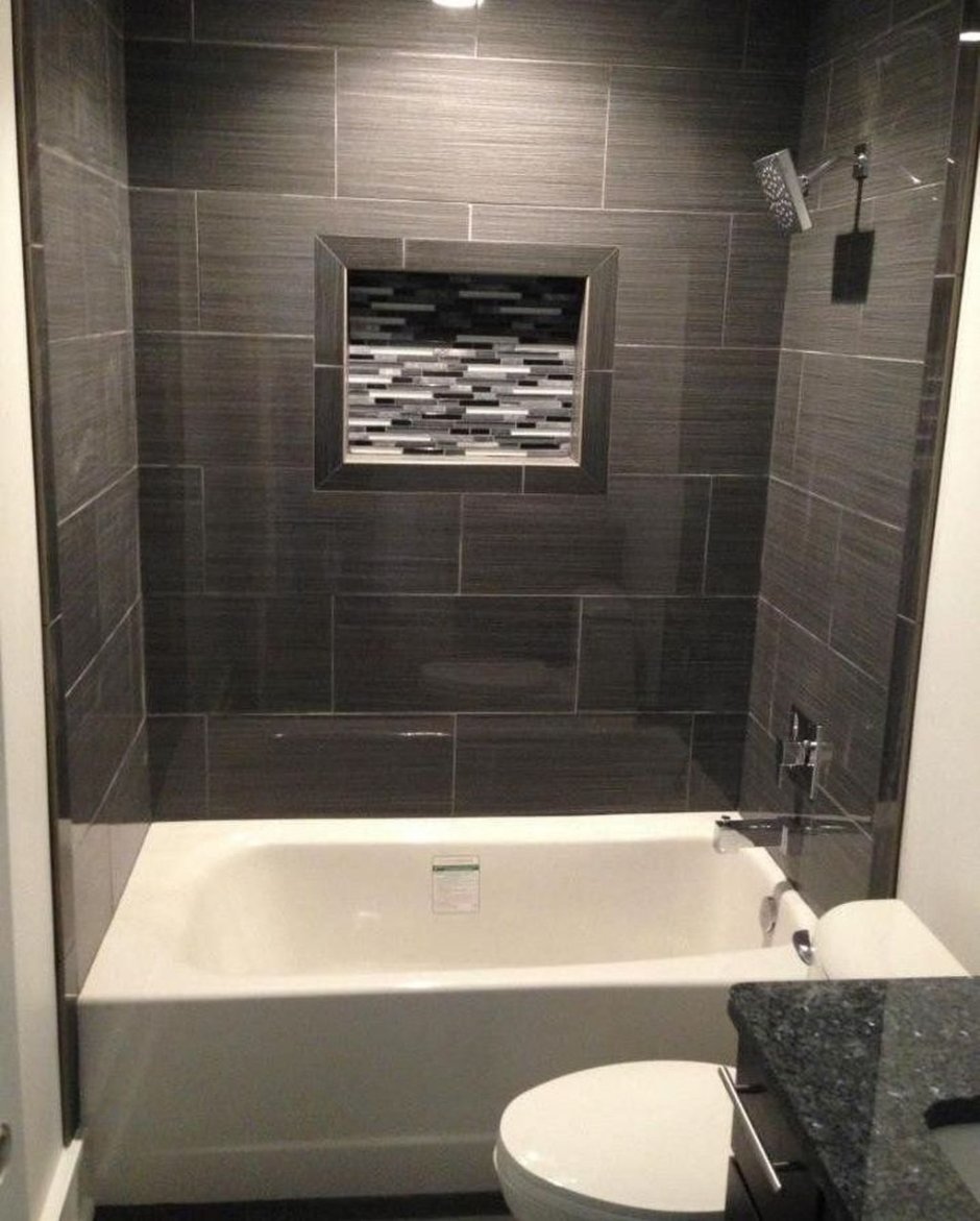 Ванная в хрущевке в темных тонах