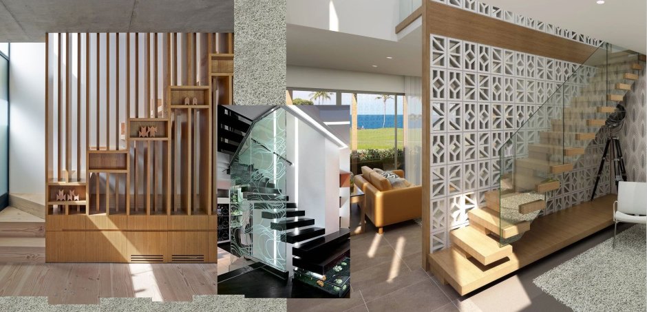 Перегородка для зонирования лестницы декоративная