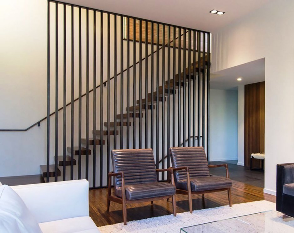 Реечное ограждение лестницы