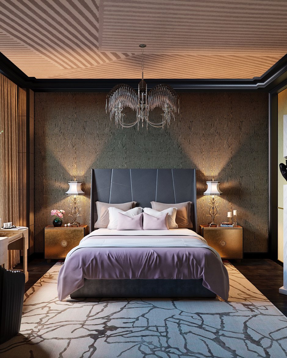 Эклектика арт-деко спальня