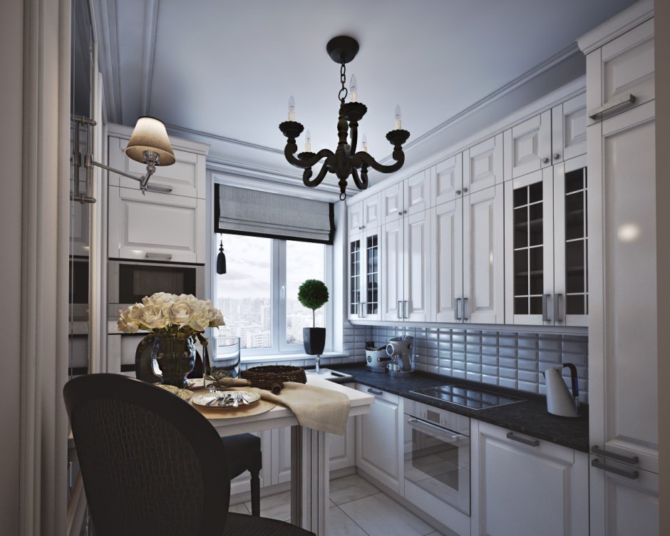 Темная кухня в стиле Неоклассика