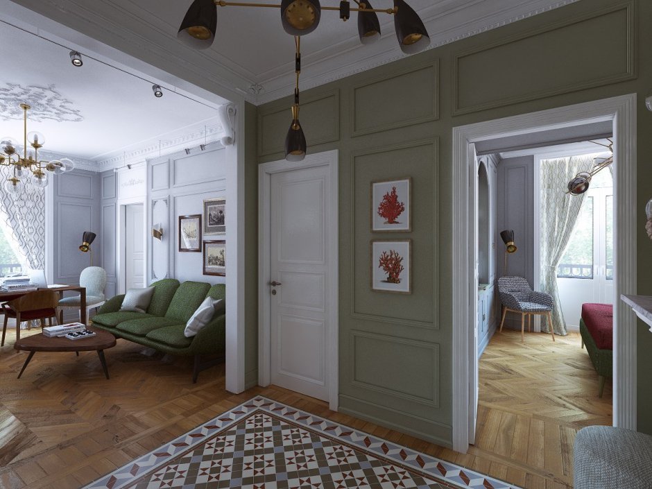 Кухня Кантри Прованс Неоклассика голубая