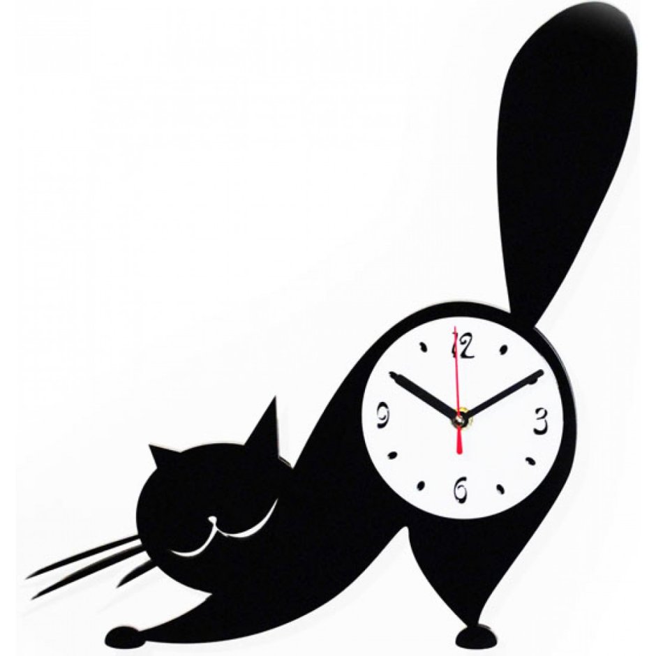 Часы в виде кошки
