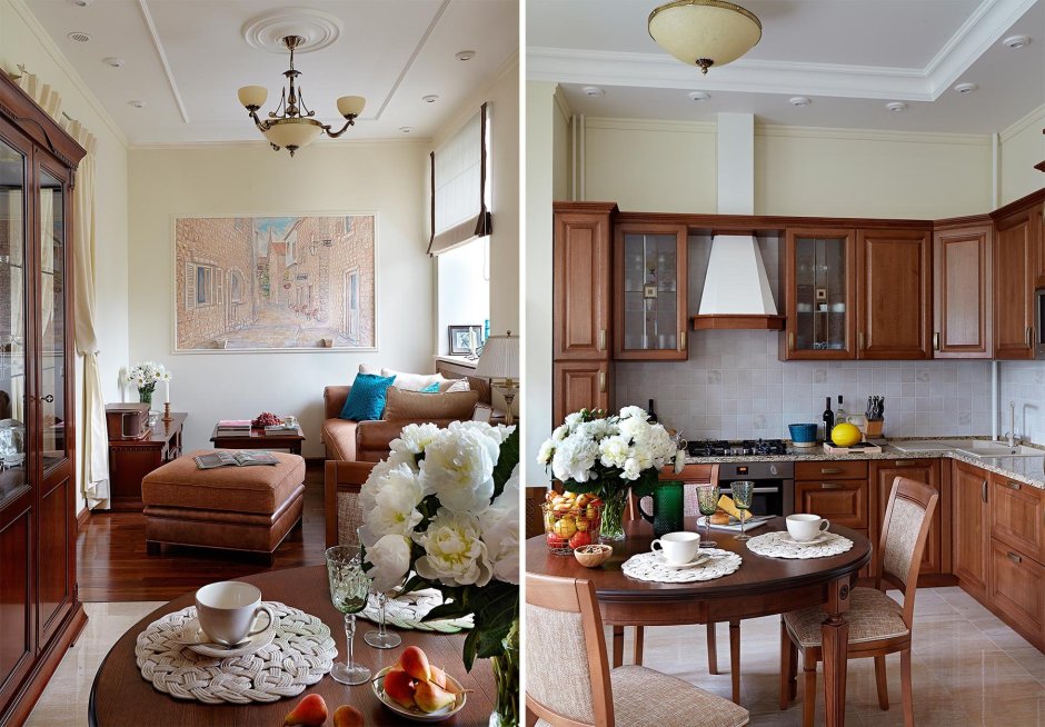 Кирпич и лепнина в интерьере