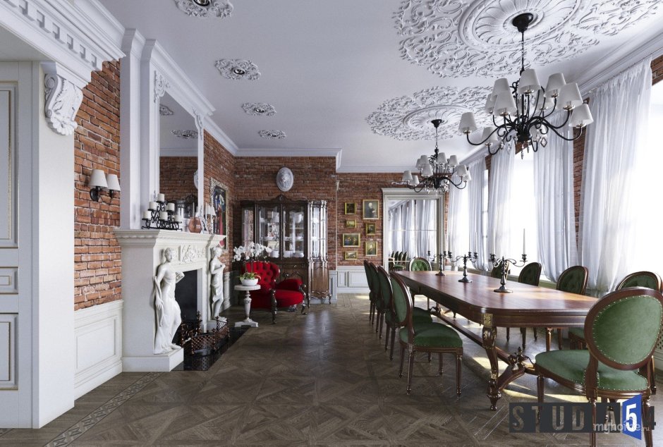 Кухня в ретро стиле сталинка