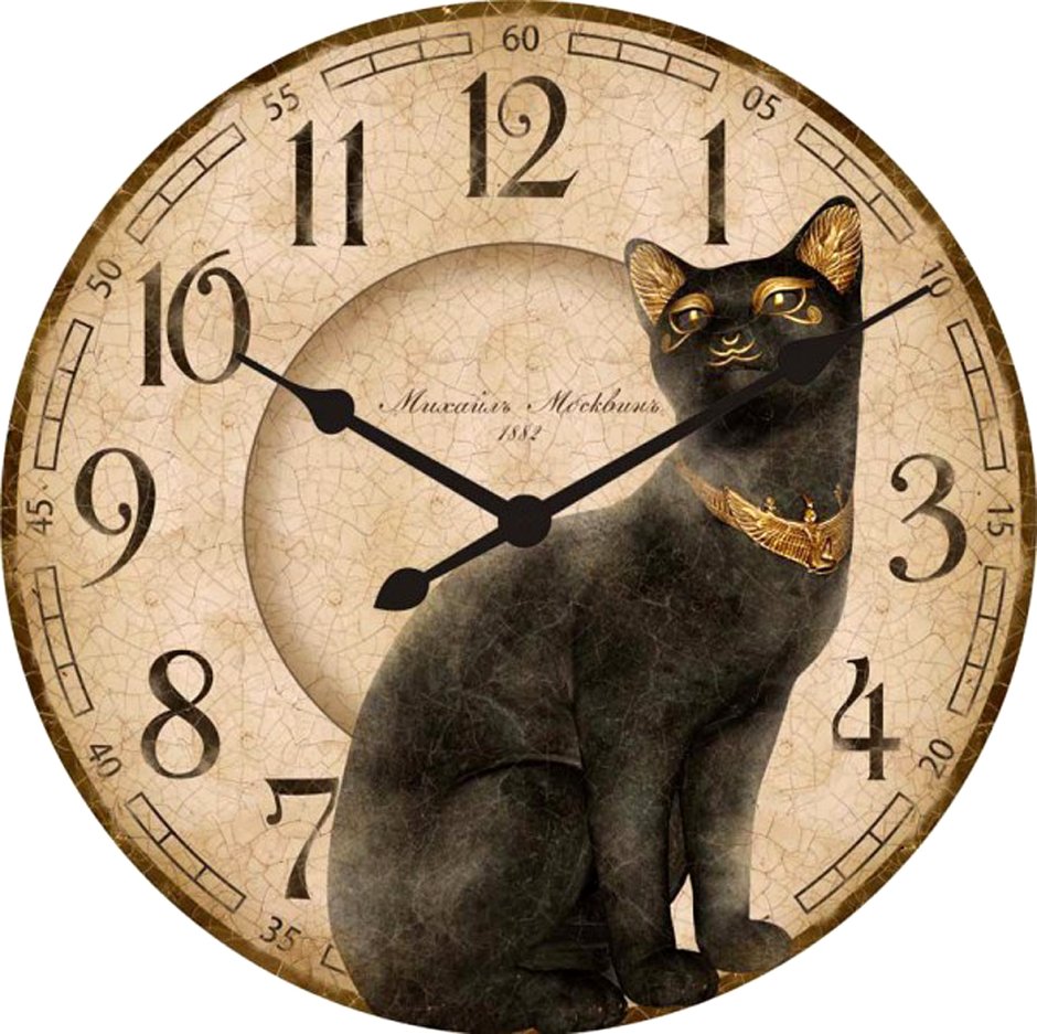 Часы кошка настенные