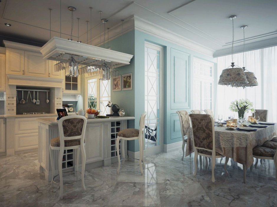 Кухня в стиле ретро гранж