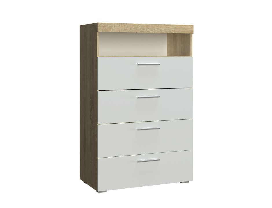 Комод Бест-9.1 (дуб табачный/белый глянец)