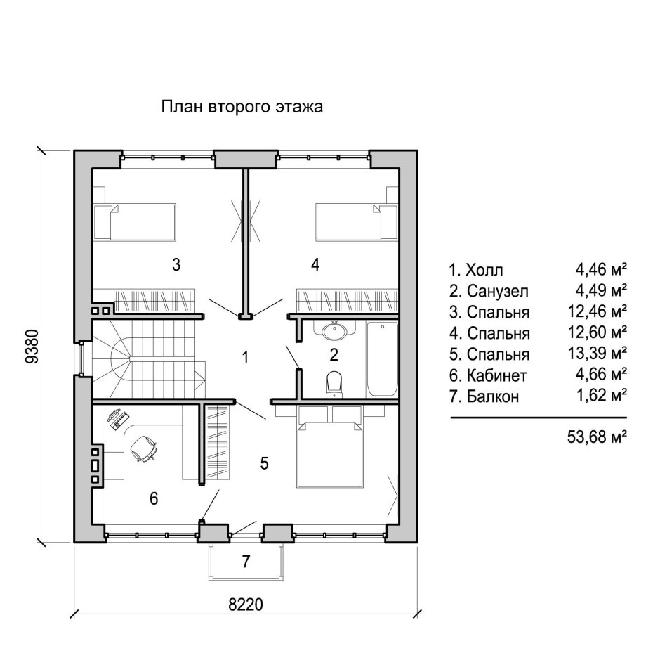 Планировка двухэтажного дома на 110 кв