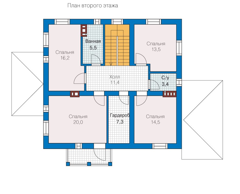 Планировка второго этажа в частном доме