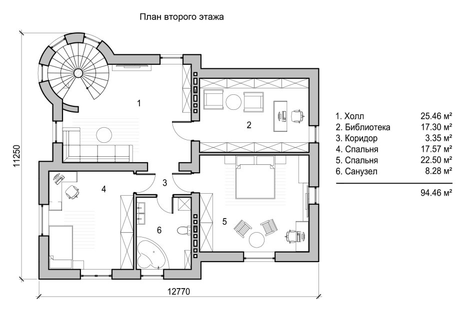 План 2ух этажного дома