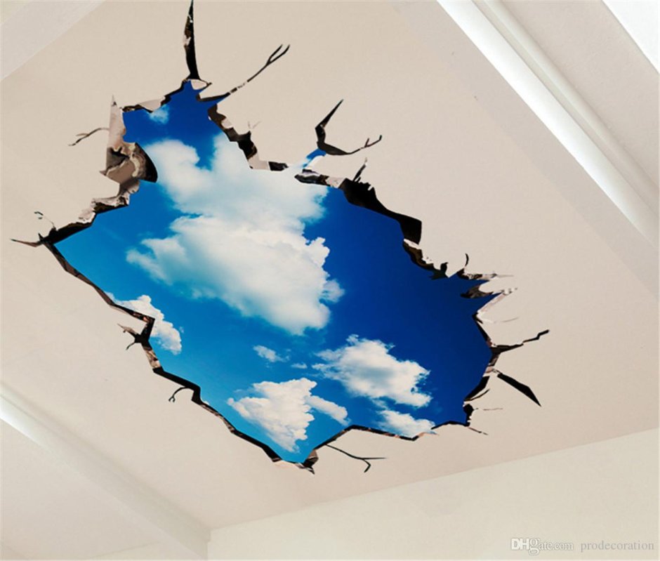 3д наклейки на потолок