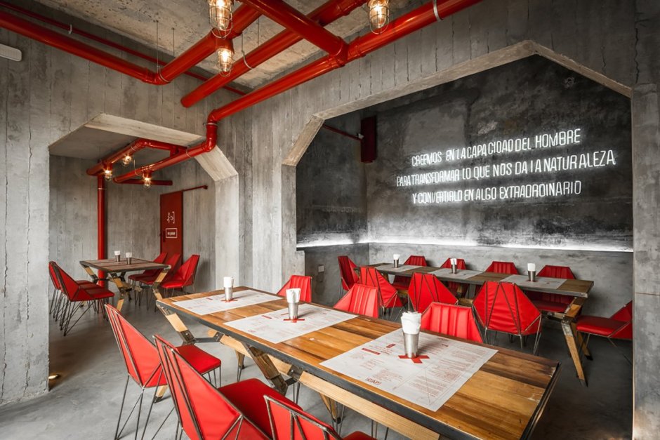 Интерьер кафе Техностиль